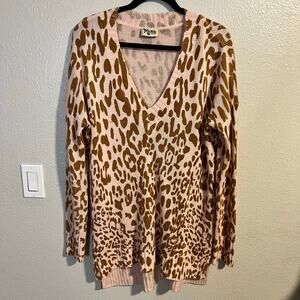 Show me your MuMu Pink Leopard Print Tunic Sweater Size M